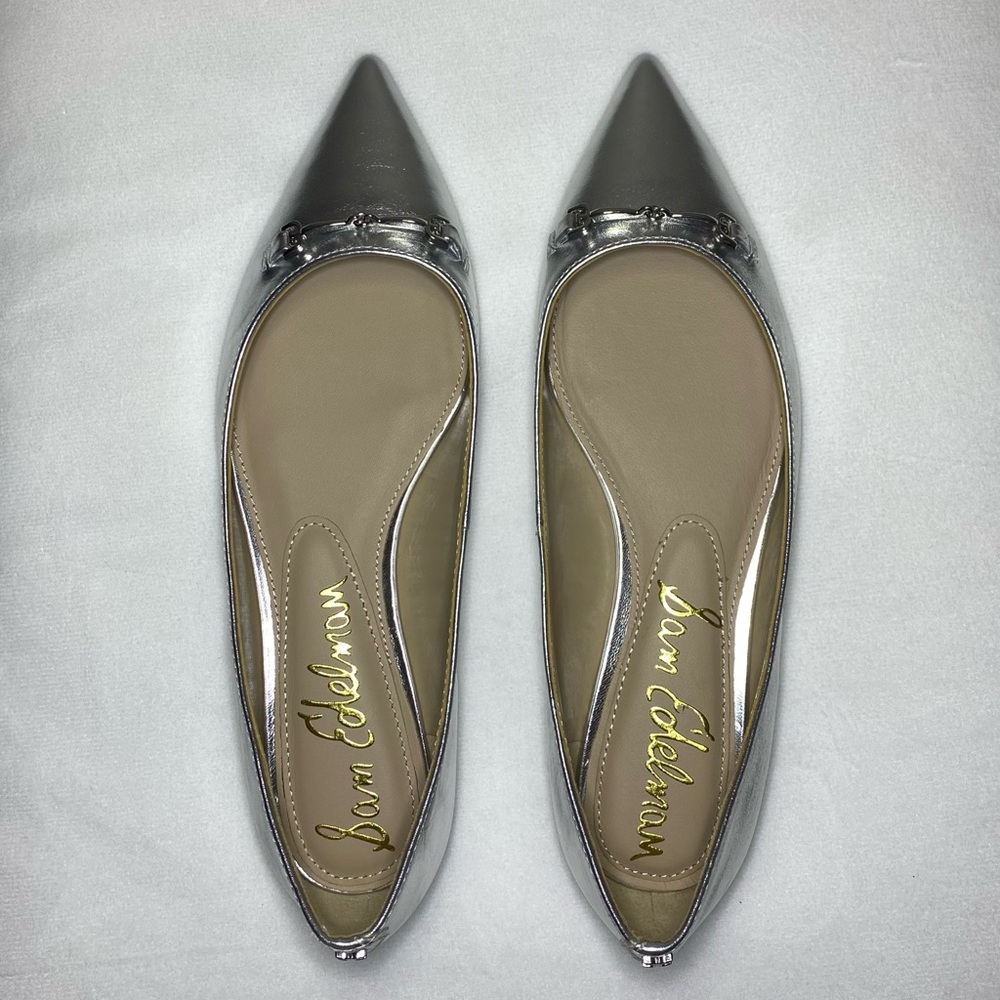 Sam Edelman Metallic Silver Pointed Flats